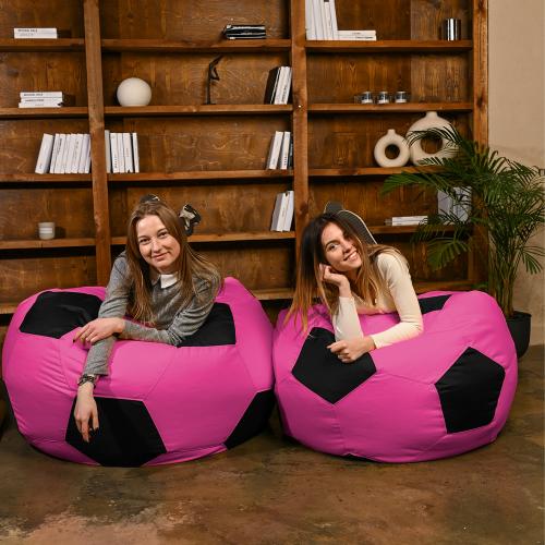 Крісло мішок М'яч Оксфорд 120см Студія Комфорту Великий Рожевий + Чорний Крісло мішок М'яч Оксфорд 120см Студія Комфорту Великий Рожевий + Чорний
