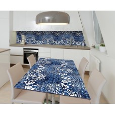 Наклейка 3Д вінілова на стіл Zatarga «Імператорський індиго» 600х1200 мм для будинків, квартир, столів, кав'ярень