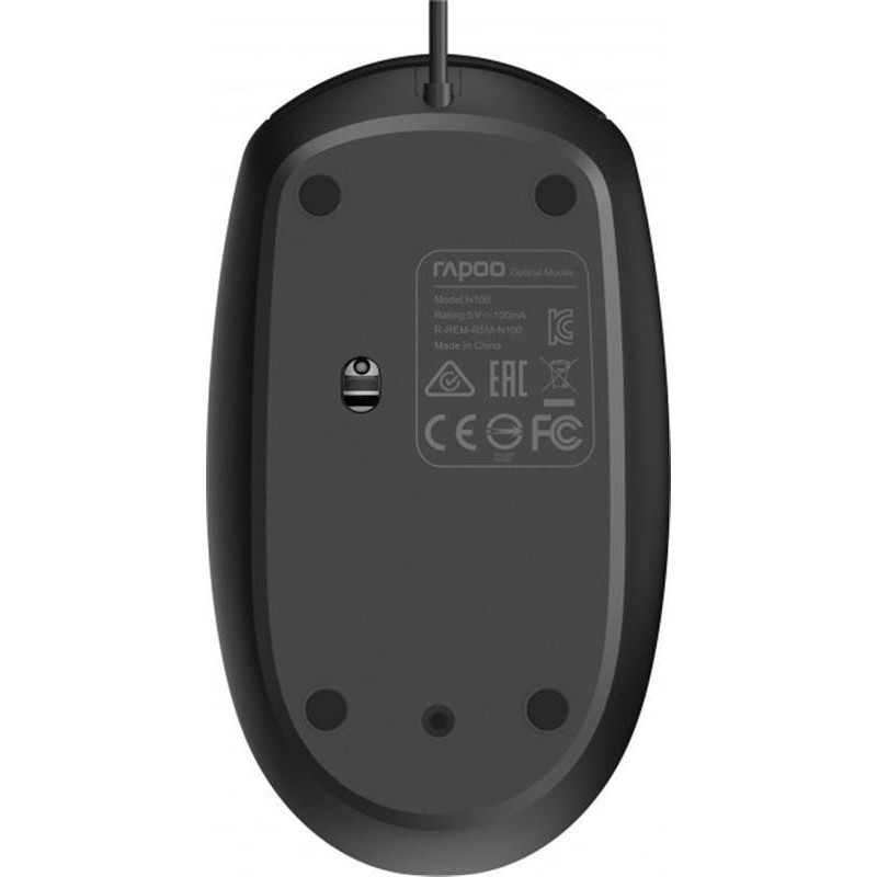 Миша Rapoo N100 Black USB