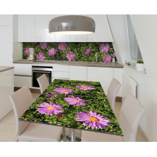 Наклейка 3Д вінілова на стіл Zatarga «Садові квіти» 650х1200 мм для будинків, квартир, столів, кав'ярень