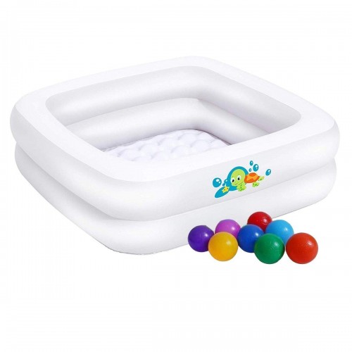 Дитячий надувний басейн Bestway 51116-1, білий, 86 х 86 х 25 см, з кульками 10 шт (hub_7odh7z) в інтернет супермаркеті PbayMarket!