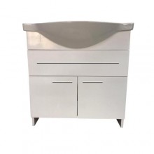 Тумба Mikola-M пластикова 2.0 з верхнім ящиком та умивальником 80 см