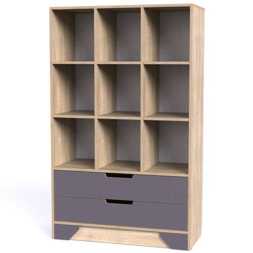 Шафа-Стелаж Тиса Мебель Модуль-104 Дуб сонома Графіт 147x40x90 см Шафа-Стелаж Тиса Мебель Модуль-104 Дуб сонома Графіт 147x40x90 см