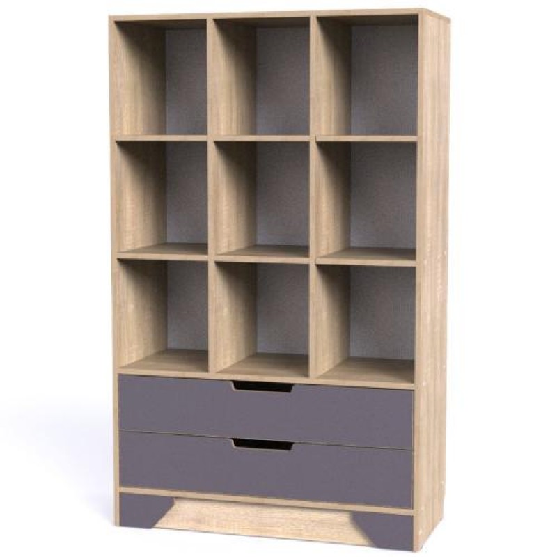 Шафа-Стелаж Тиса Мебель Модуль-104 Дуб сонома Графіт 147x40x90 см