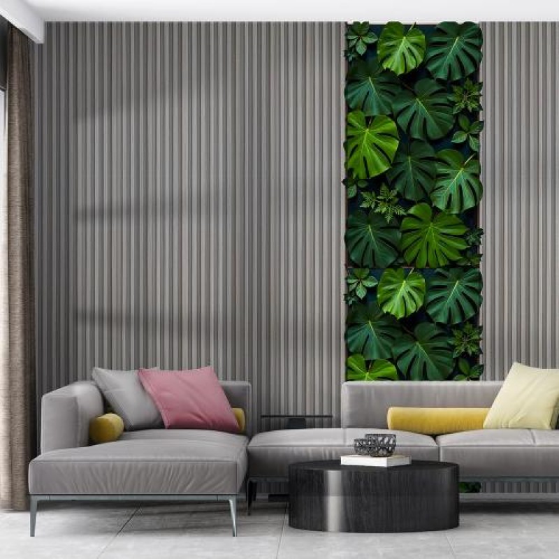 Декоративна стінова рейка Sticker Wall WPC Сірий 160x3000x23 мм (SW-00001528)