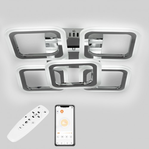 Стельова LED люстра Sunlight W8036/4+1B СR Хром