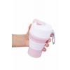 Складана силіконова склянка з кришкою та трубочкою Tonna Waist MARSHMALLOW 1