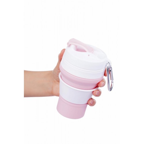 Складана силіконова склянка з кришкою та трубочкою Tonna Waist MARSHMALLOW 1 Складана силіконова склянка з кришкою та трубочкою Tonna Waist MARSHMALLOW 1