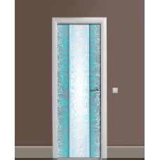 Наклейка на двері Zatarga «Морозний візерунок» 650х2000 мм вінілова 3Д наклейка декор самоклеюча