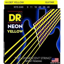 Струни для електрогітари DR NYE-9/46 Hi-Def Neon Yellow K3 Coated Light Heavy Electric Guitar Strings 9/46