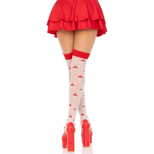 Панчохи Leg Avenue Polka Dot Mushroom Thigh Highs One Size