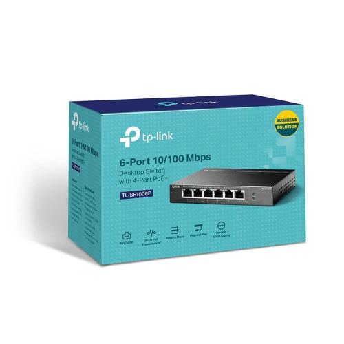 Некерований 6-портовий PoE комутатор TP-LINK TL-SF1006P з 4 портами PoE