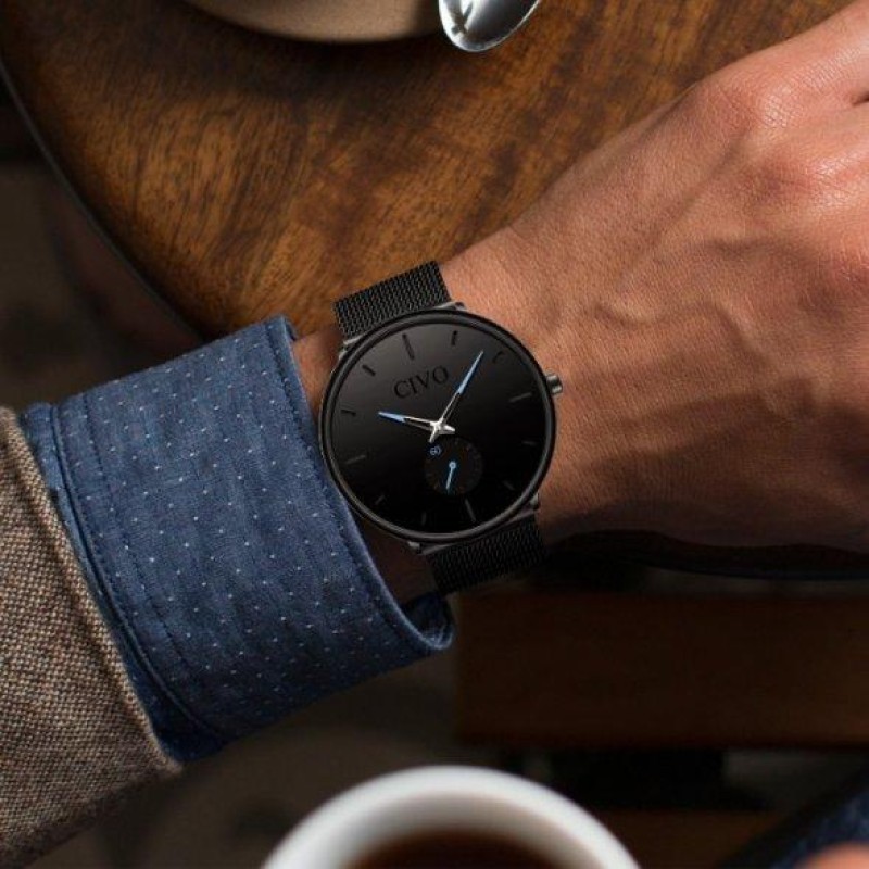 Чоловічий наручний годинник Civo Tower Black