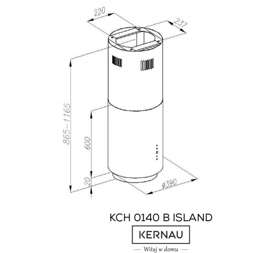 Витяжка острівна Kernau KCH 0140 B Island