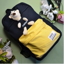 Рюкзак шкільний для дівчинки та хлопчика Hoz Bear Fashion 29 х 42 х 18 см Чорний з жовтим (SK001663)