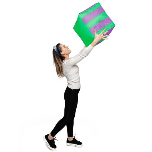 Пуф Кубик Смугастий Оксфорд 40х40 Студія Комфорту Салатовий + Фіолетовий Пуф Кубик Смугастий Оксфорд 40х40 Студія Комфорту Салатовий + Фіолетовий