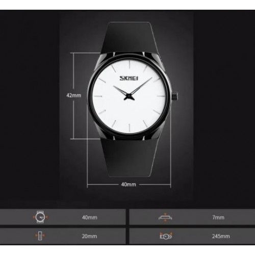 Наручний класичний годинник Skmei 1601S Чорний Наручний класичний годинник Skmei 1601S Чорний