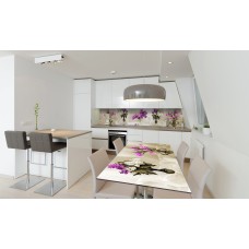 Наклейка вінілова на стіл Zatarga «Тюльпани та Бузок» 600х1200 мм Z180637st