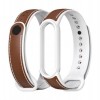 Ремінець для Xiaomi Mi Band 5 | 6 силікон + шкіра MiJobs Коричнево Білий (1540704)