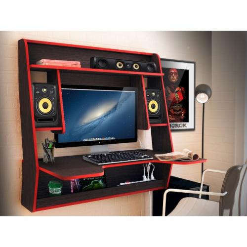 Геймерський навісний стіл ZEUS IGROK-MAX, венге/червоний Геймерський навісний стіл ZEUS IGROK-MAX, венге/червоний