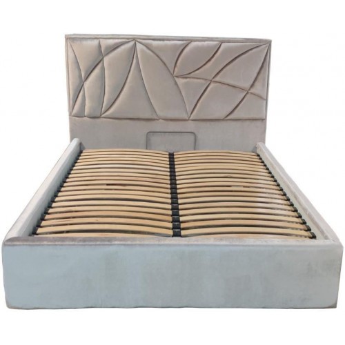 Ліжко двоспальне BNB Aurora Premium 180 х 190 см Simple З додатковою металевою цільнозварною рамою Сірий