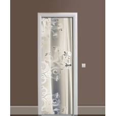 Наклейка на двері Zatarga «Скромна гравюра» 650х2000 мм вінілова 3Д наклейка декор самоклеюча