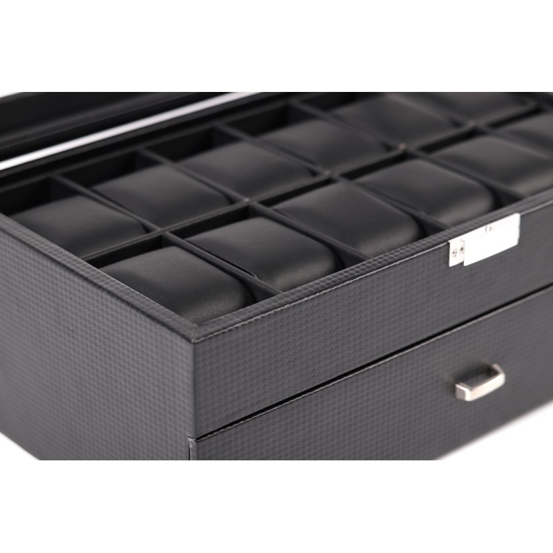 Скринька для зберігання годинників Craft 24PU.CARB.BL Чорний (24PU.CARB.BL)