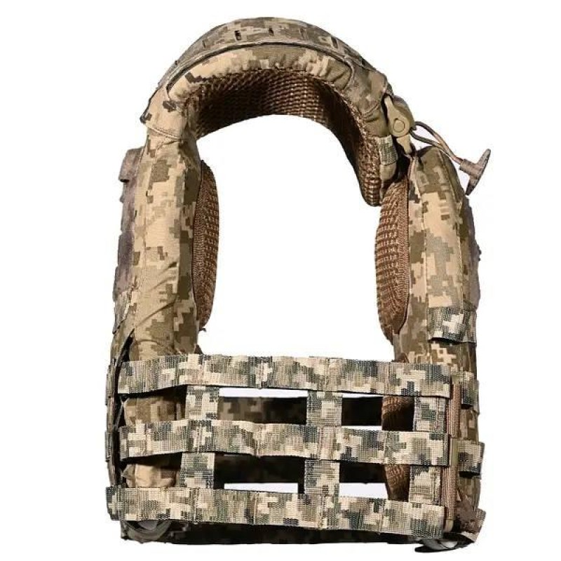 Плитоноска без плит No Brand M6 зі швидким скиданням 28 х 36 х 18 см Піксель (2073630101)