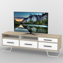 Тумба під телевізор Тиса Мебель ТВ-391 Дуб сонома Білий 55x44x180 см