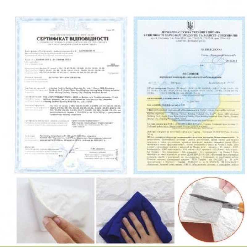 Самоклеюча декоративна 3D панель під цеглу сіра смужка 700x770x5мм (183) Sticker Wall