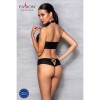 Комплект з еко-шкіри Nancy Bikini black XXL/XXXL - Passion, бра та трусики з імітацією шнурівки в інтернет супермаркеті PbayMarket!