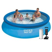 Надувний басейн Intex 28130-5, 366 х 76 см (3 785 л/год, підстилка, тент, насос)