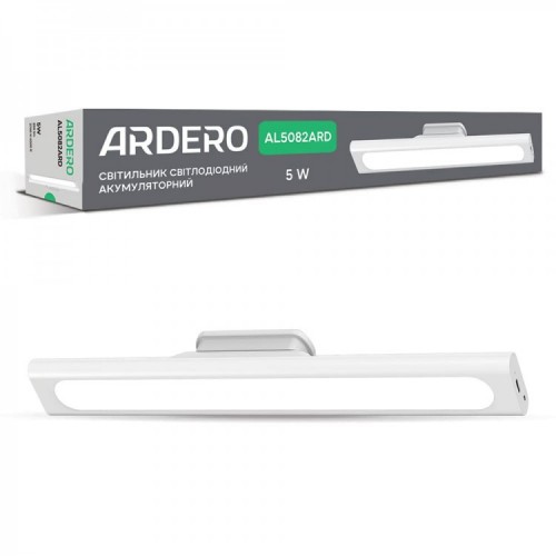 Лампа акумуляторна Ardero AL5082ARD 5 Вт 350х40х50 мм White
