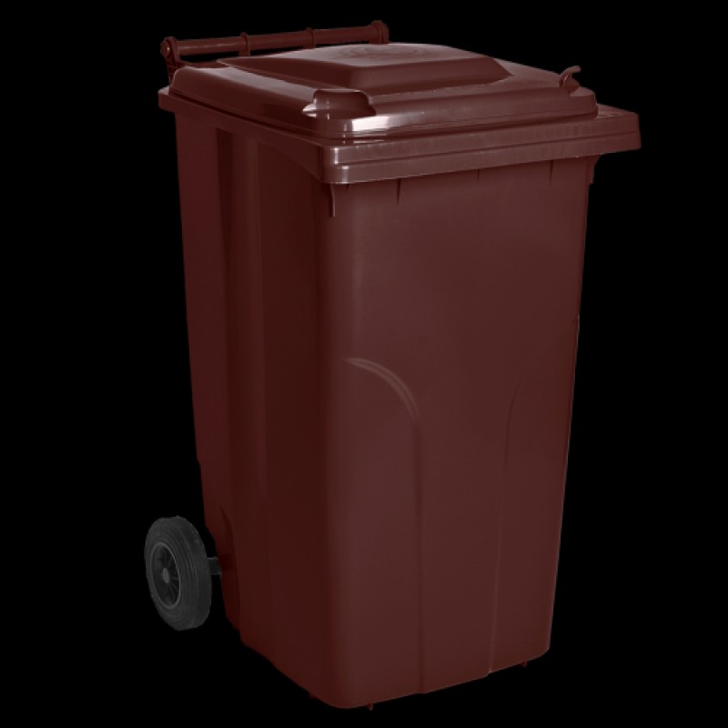 Бак для сміття на колесах з ручкою Алеана 240л темно-коричневий