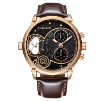 Годинник Guanqin GS19087 CL Gold-Black-Brown (GS19087GBBr)