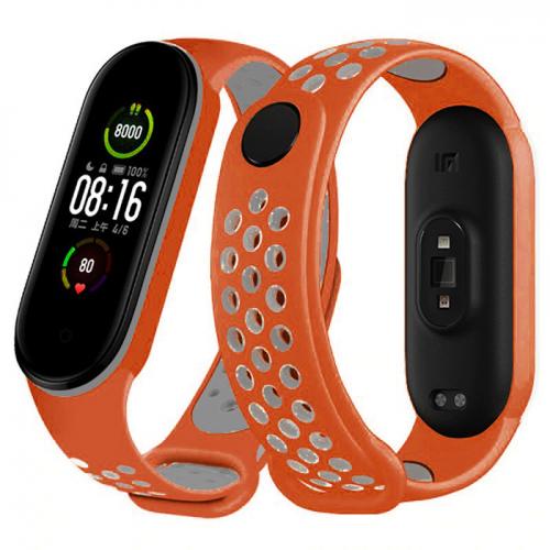 Ремінець Double Color Strap для Xiaomi Mi Band 5/6 Orange-Grey Ремінець Double Color Strap для Xiaomi Mi Band 5/6 Orange-Grey