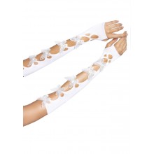 Мітенки Leg Avenue Butterfly applique arm warmers White, метелики