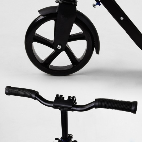 Двоколісний самокат амортизатор складаний Best Scooter PU колеса 100 кг Black and blue (103471) Двоколісний самокат амортизатор складаний Best Scooter PU колеса 100 кг Black and blue (103471)