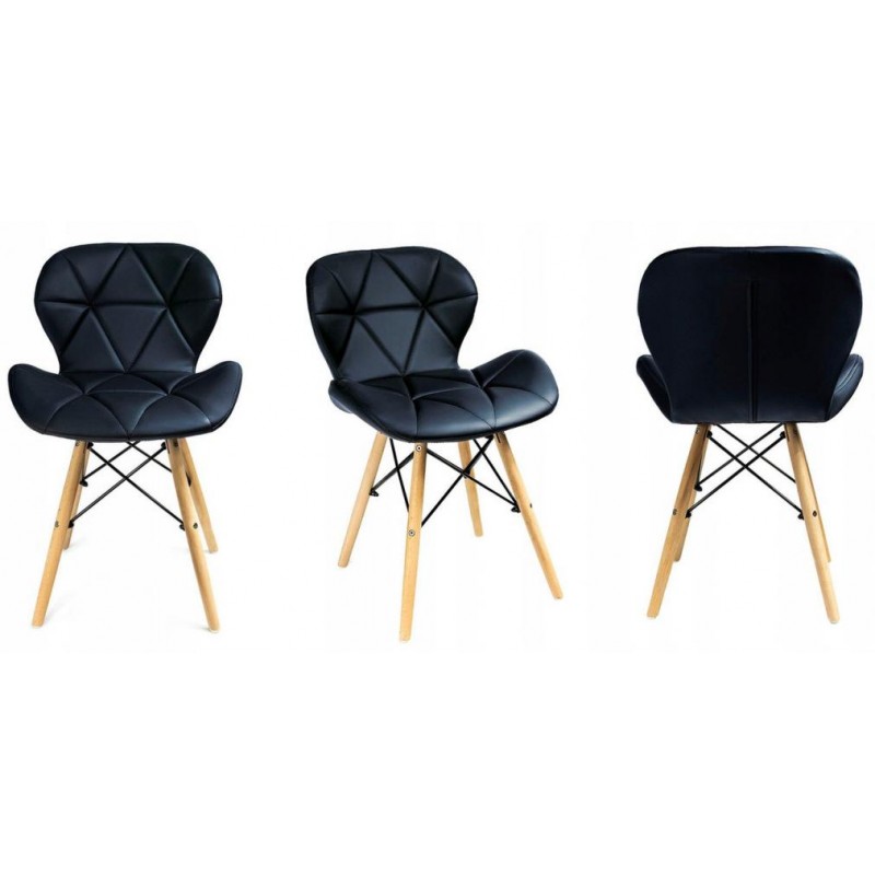 Крісло JUMI Scandinavian Design (еко-шкіра) Black