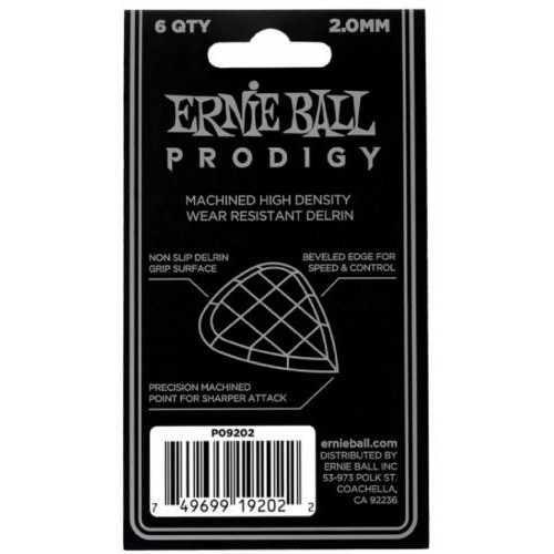 Медіатори Ernie Ball 9202 Standard Prodigy White Player 2.0 mm (6 шт.) Медіатори Ernie Ball 9202 Standard Prodigy White Player 2.0 mm (6 шт.)