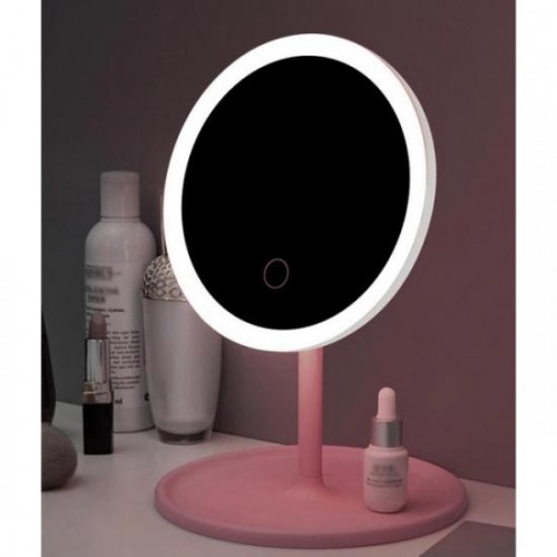 Настільне дзеркало з LED підсвічуванням і підставкою під прикраси Mine 28х18 см Рожевий (hub_lt5j4w) в інтернет супермаркеті PbayMarket!