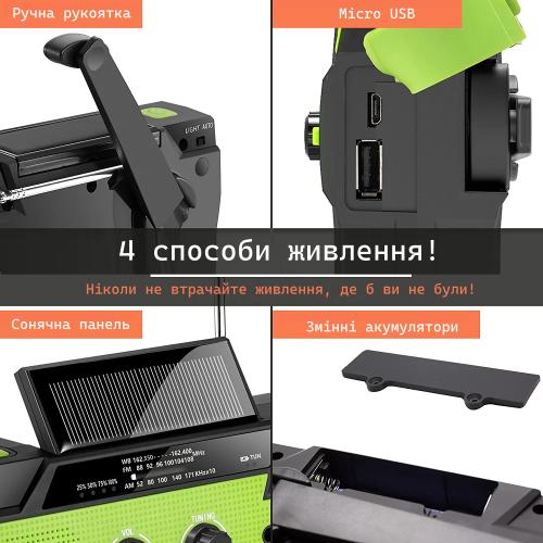 Багатофункціональний радіоприймач - ліхтарик FosPower з функціями Аварійного радіо 4000 mAh (MD-090P) Багатофункціональний радіоприймач - ліхтарик FosPower з функціями Аварійного радіо 4000 mAh (MD-090P)