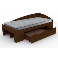 Односпальне ліжко з ящиком Компаніт-90+1 горіх екко