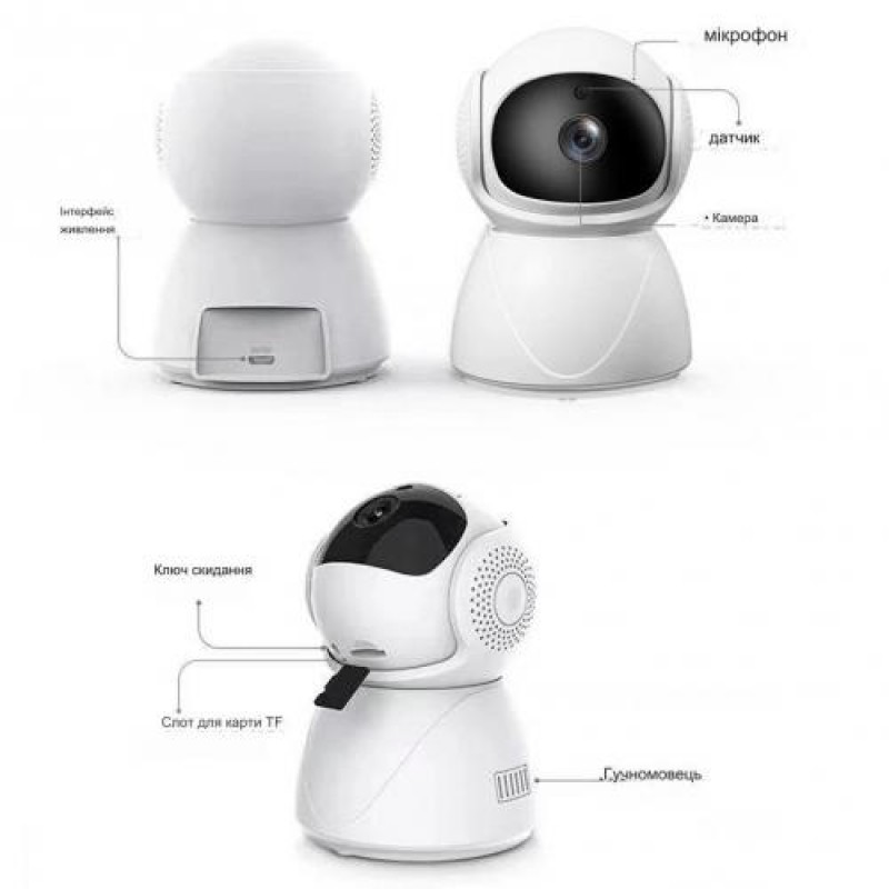 IP камера відеоспостереження RIAS Y10 (YI Iot APP) Wi-Fi 1080р 2MP White