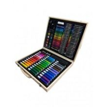 Олівці та маркери для малювання у дерев'яній валізці 150 шт Art Set (2013960296)
