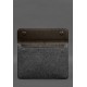 Чохол-конверт із клапаном шкіра+фетр для MacBook 13 Темно-коричневий Crazy Horse BlankNote