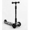 Самокат триколісний Best Scooter MAXI складаний колеса PU зі світлом Skulls and flowers 60 кг Різнокольоровий (105402)