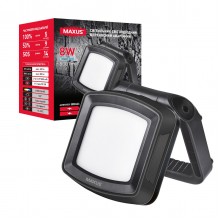 Світильник світлодіодний Maxus MAX-8W-BLK-E Portable Emergency LED Light 8W 4100K IP65 5000mAh Чорний (1761)
