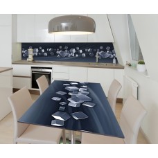 Наклейка 3Д вінілова на стіл Zatarga «Кубічний вибух» 650х1200 мм для будинків, квартир, столів, кав'ярень.