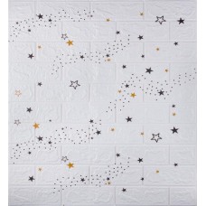 Самоклеюча декоративна 3D панель 3D Loft Зірки 700x770x3 мм Білий (283)